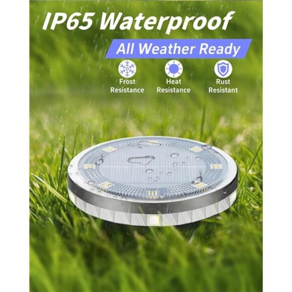 Solar Ground Lights Outdoor 12 Pack Waterproof Pathway Garden Lawn Landscape - Picture 3 of 7